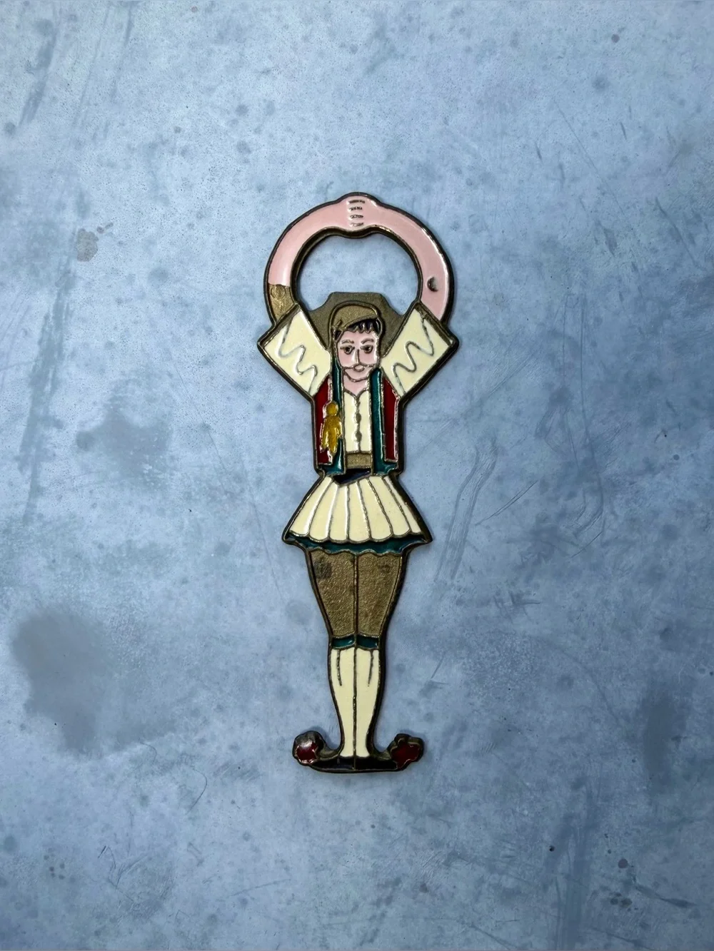 1960s–70s Bronze Enamel Greek Dancer Bottle Opener